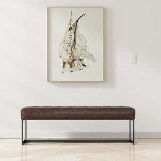 Penelope Leather Ottoman Bench, Brown