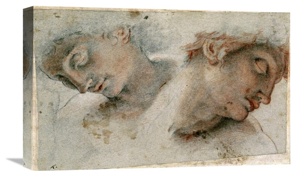 "Two Studies of a Head" Stretched Canvas Giclee by Cristofano Roncalli, 22"x14"