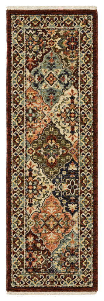 Oriental Weavers Lilihan 050X6 Trefoil Rug, Red, 3'3"x5'