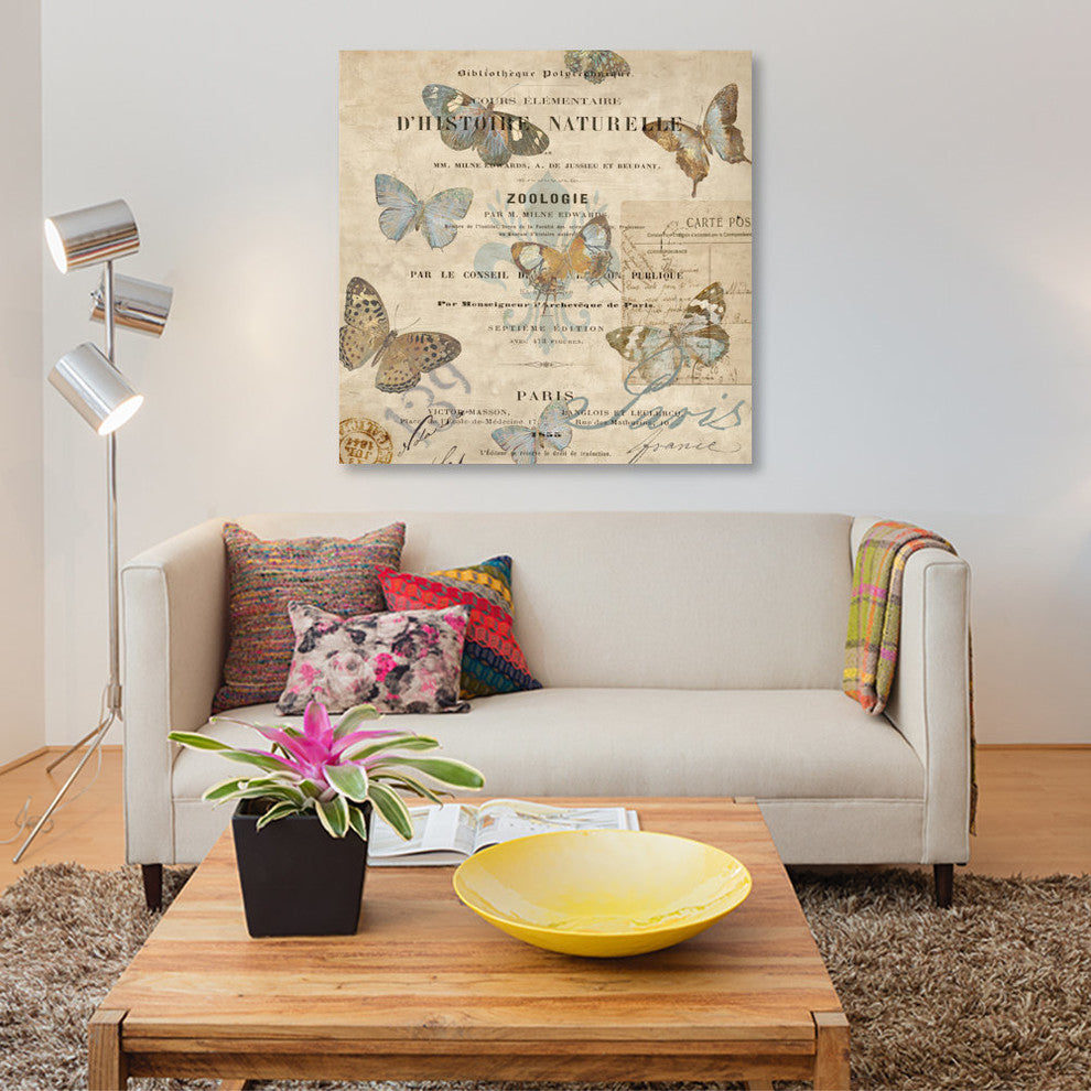 "Papillon II" by Deborah Devellier, Canvas Print, 37"x37"