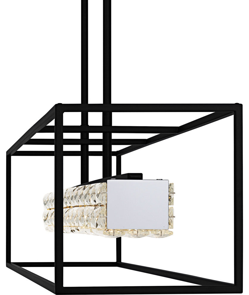 Quoizel PCDZ148 Dazzle 48"W LED Crystal Linear Chandelier - Matte Black