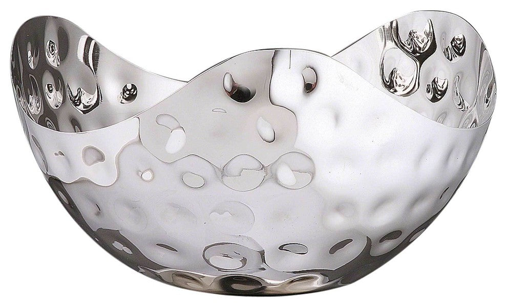 Elegance 10" Bolt Hammered Stainless Steel Triangular Bowl