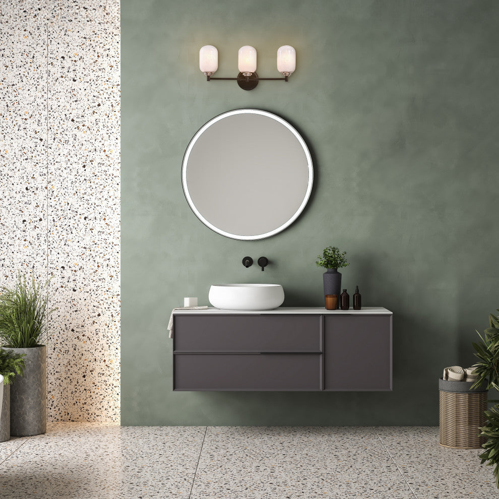 Seren 3 Light Wall Sconce Matte Black