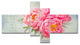 Pink Peony Flowers in White Vase, Floral Canvas Art Print, 60"x32", 4 panels