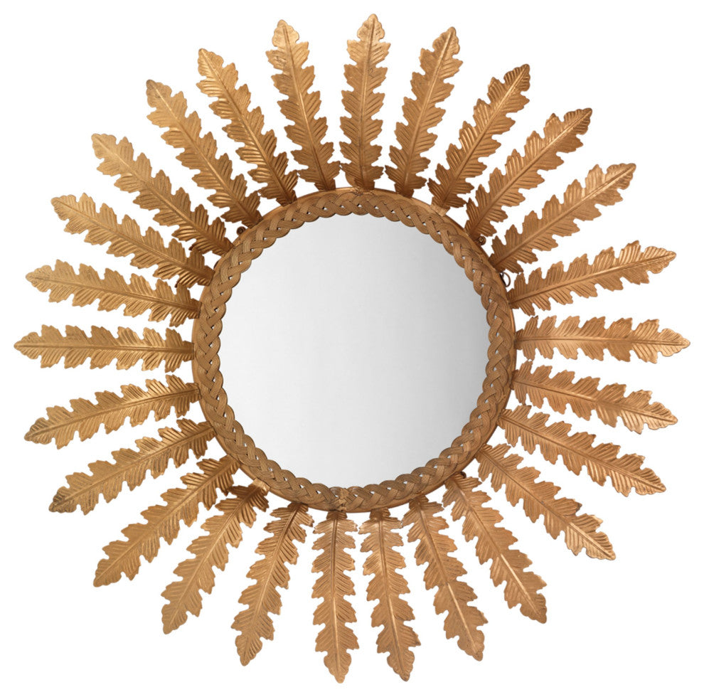 Elouise Metal Mirror, Antique Brass