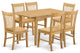Nofk7-Oak-W 7-Piece Dinette Set - Kitchen Dinette Table And 6 Kitchen Chairs