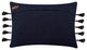Blue Denim Gold Printed Spots Cotton 12"x18" Lumabr Pillow Cover, Leopard Gold