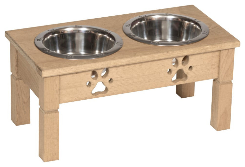 Pine Table Pet Feeder, Unfinished, Medium, 2 Quart
