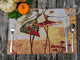 Seasonal Floral Woven Fabric Tapestry Kitchen Table Mats Cloth Placemats, Dancing Ladies
