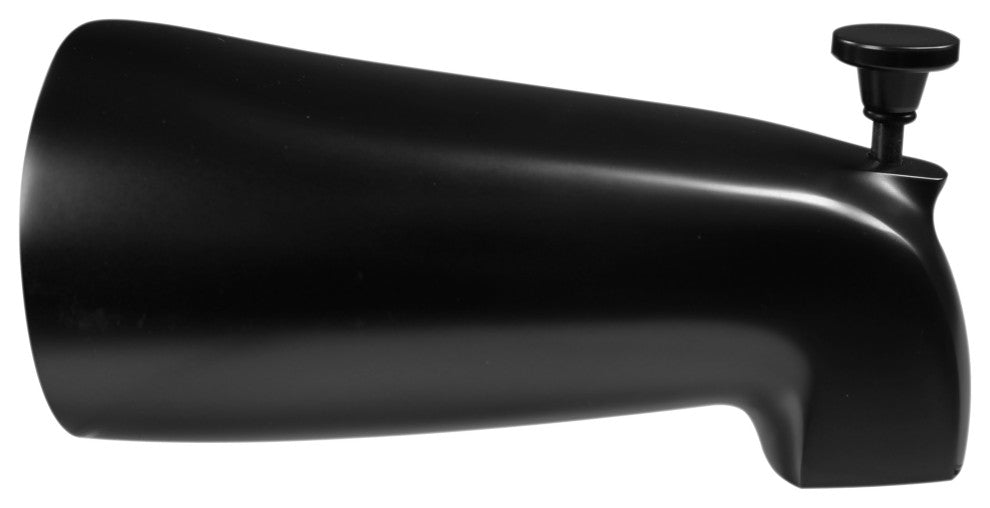 Nose Diverter 5.5" Tub Spout In Polished Nickel, Powder Coated Flat Black