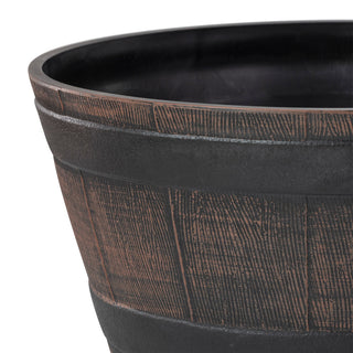 Barrel Planter, Bronze, Small, 18"