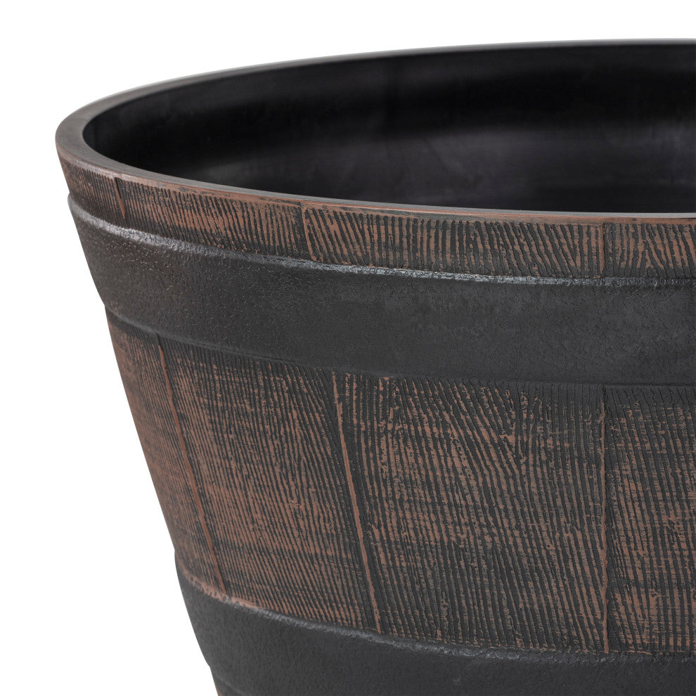 Barrel Planter, Bronze, Small, 18"