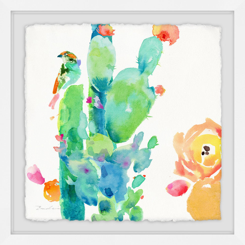 "A Flower Blushes" Framed Painting Print, 32"x32"