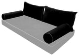 STYLE V2 Full Velvet ContrastPipe Indoor Daybed Bolster Pillow |COVER ONLY|AD374