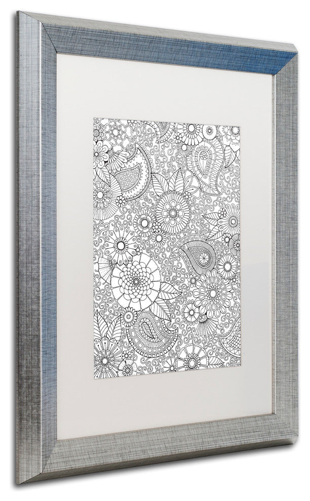Hello Angel ''Paisley Floral'' Art, Silver Frame, White Mat, 20x16