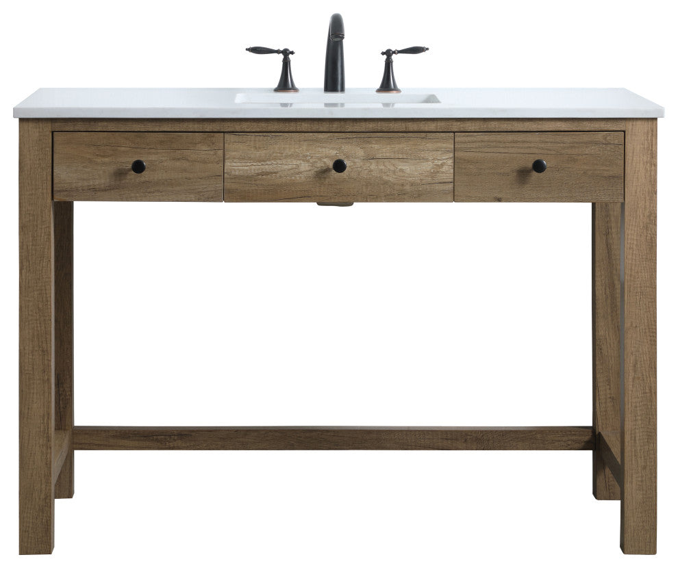 48" ADA Compliant Bathroom Vanity, Natural Oak
