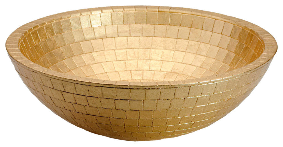 Mosaic Undermount Glass Luxe Sink, Gold