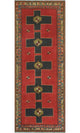 Fine Vintage Distressed Fawad Red/Navy Runner, 3'9x10'4