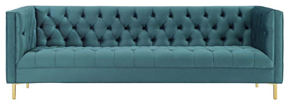 Delight Tufted Button Performance Velvet Sofa