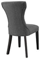 Modern Contemporary Dining Side Chair, Gray Fabric