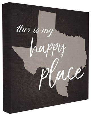 'This Is My Happy Place Texas', Stretched Canvas, 24"x1.5"x24"