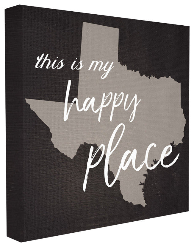 'This Is My Happy Place Texas', Stretched Canvas, 24"x1.5"x24"