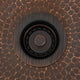 12" Round Hammered Copper Bar Sink, 2" Drain Opening, Drain & Accessories