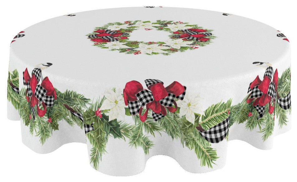 Laural Home Christmas Trimmings 70" Round Tablecloth