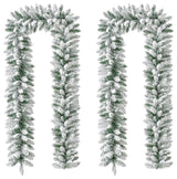 2-Pack 6' Pre-Lit Snow Flocked Christmas Garland
