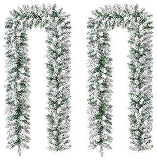 2-Pack 6' Pre-Lit Snow Flocked Christmas Garland