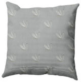 Feather Pattern Decorative Throw Pillow, Gray, 18"x18"