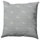 Feather Pattern Decorative Throw Pillow, Gray, 18"x18"