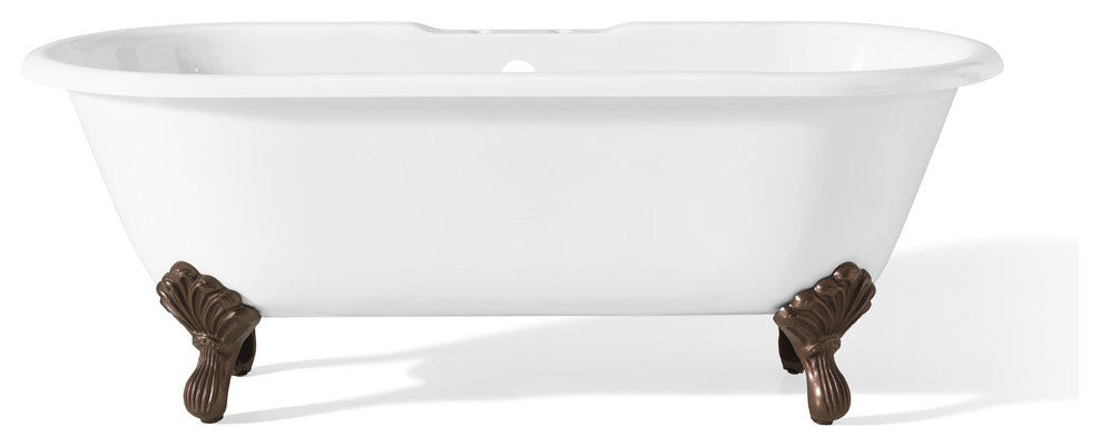 Cheviot Products Regal Cast Iron Bathtub With Faucet Holes and Shaughnessy