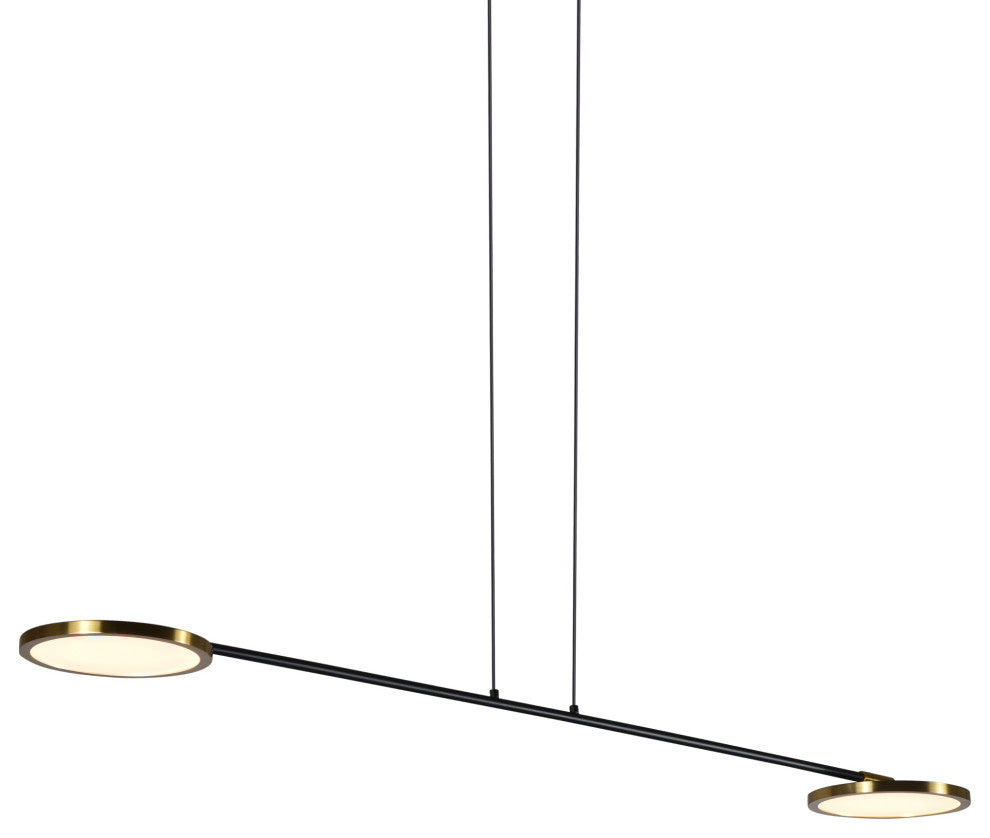 Torino 39" ETL Certified Integrated LED Pendant, Antique Brass