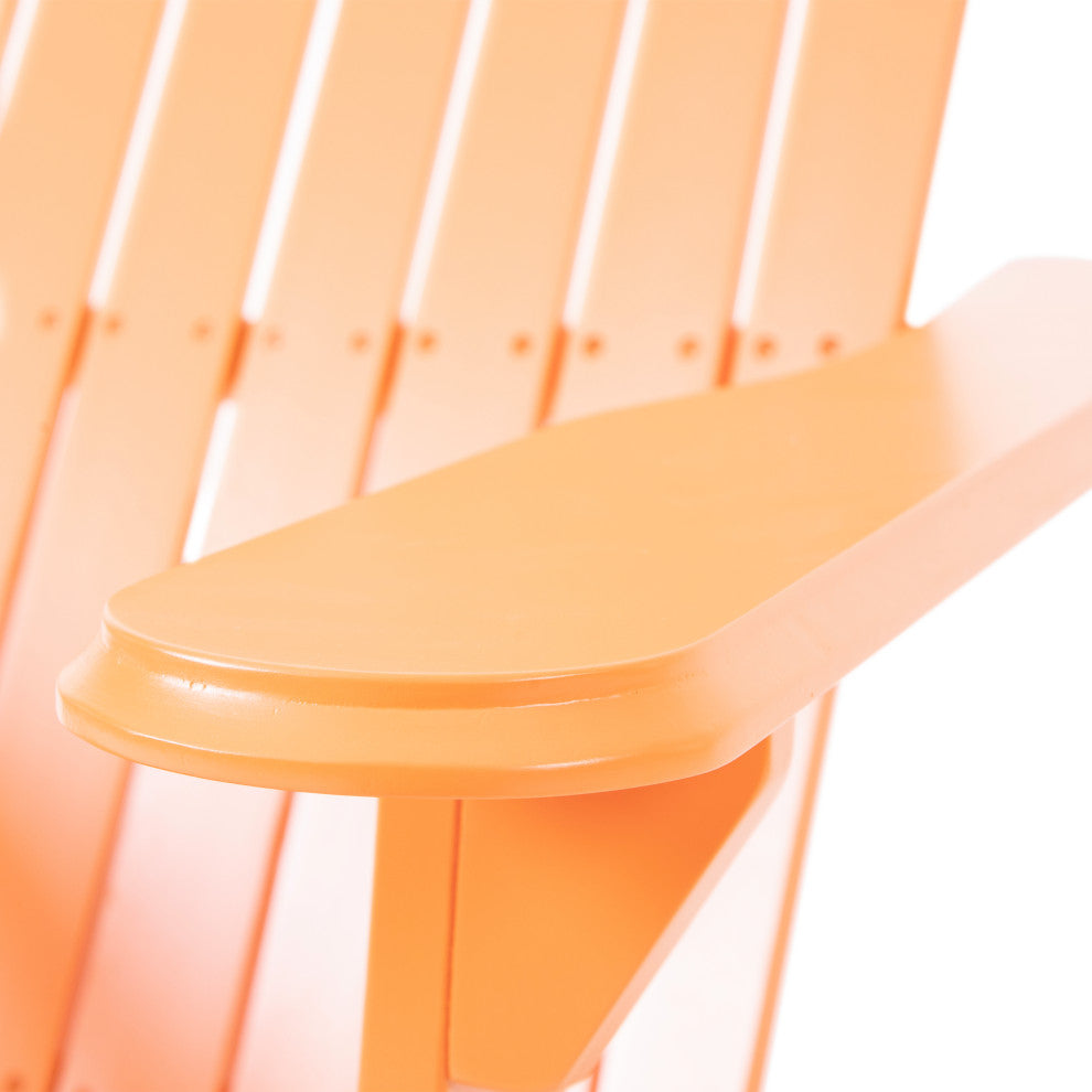 Cartagena Outdoor Acacia Wood Adirondack Chair, Tangerine