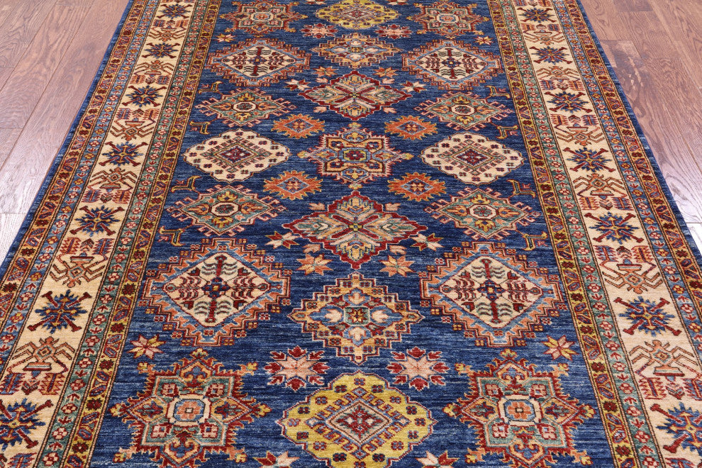 Handmade Super Kazak Geometric Wool Rug 5' 6" X 8' 0" Q10920