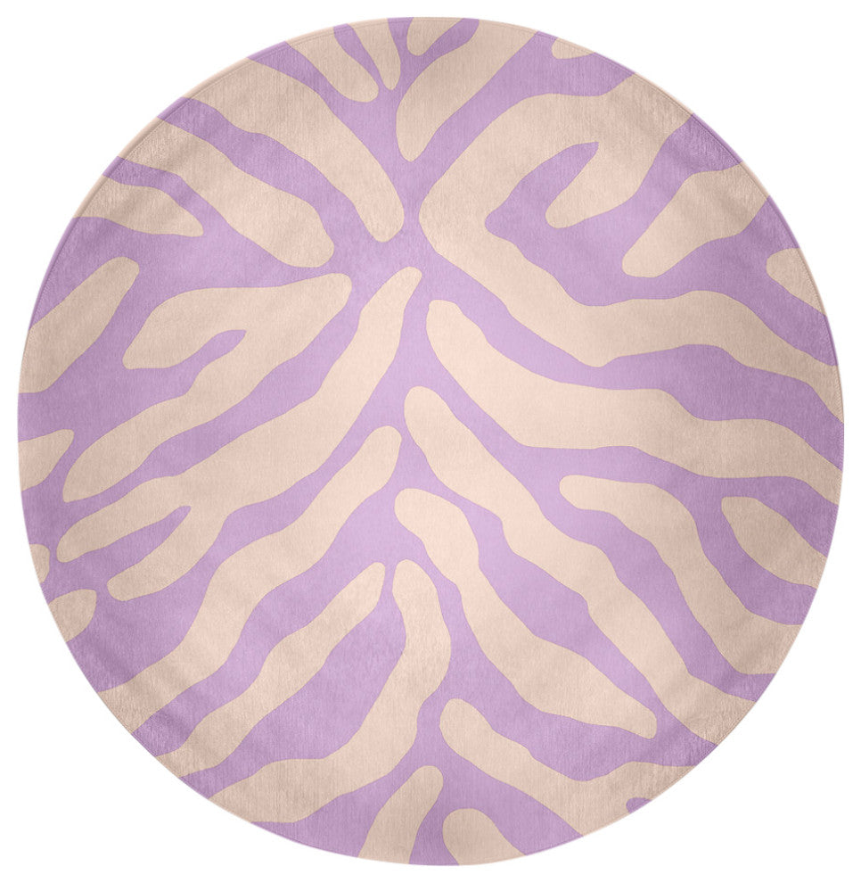 Animal Stripe Spring Chenille Rug, Lilac, 5' Round