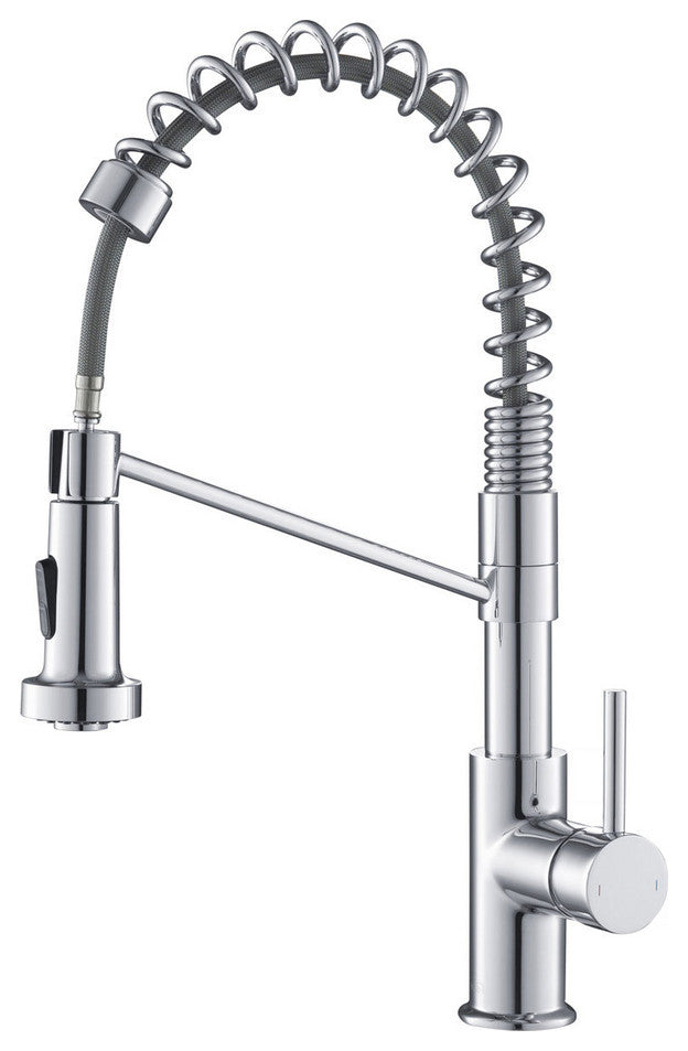 Lodi Single Handle Pull Down Kitchen Faucet, Chrome
