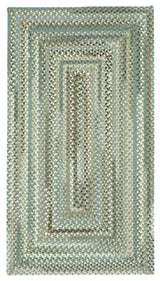 Sherwood Forest Concentric Braided Rectangle Rug, Green Olive, 9'2"x13'2"