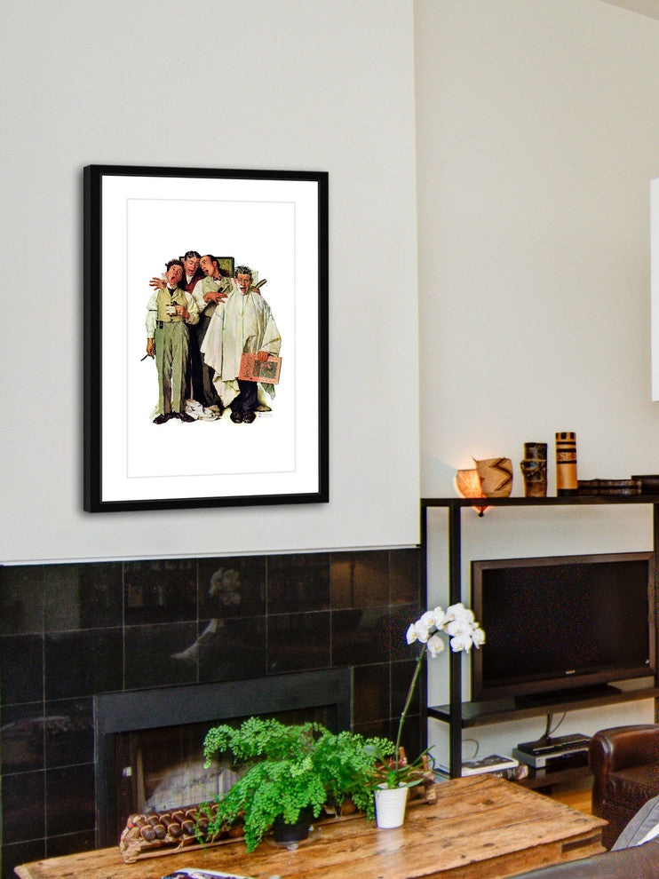 "Barbershop Quartet" Framed Art Print by Norman Rockwell