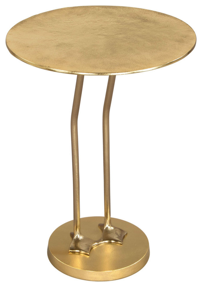 Sofa Side Table, Round, Aluminum, Metal, Gold, Lounge Cafe Lobby Hospitality