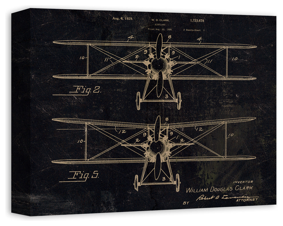 Vintage Airplane Patent Print on Canvas