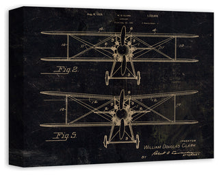 Vintage Airplane Patent Print on Canvas