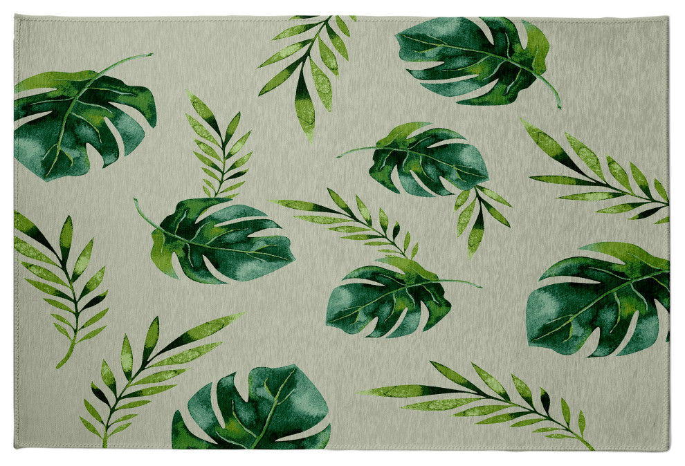 Jungle Leaf Rug, 5'x7'
