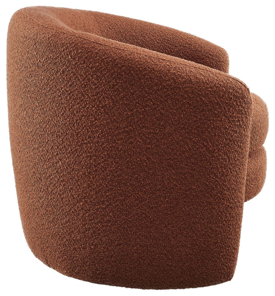 Affinity Upholstered Boucle Fabric Curved Back Armchair