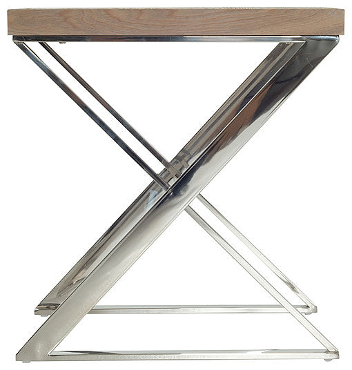 Modern Ash and Steel End Table