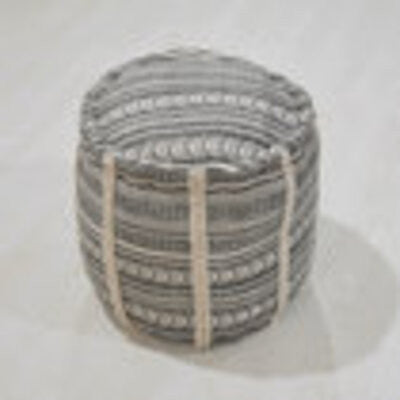 Contemporary Handmade Cotton Pouf, 14x14x14