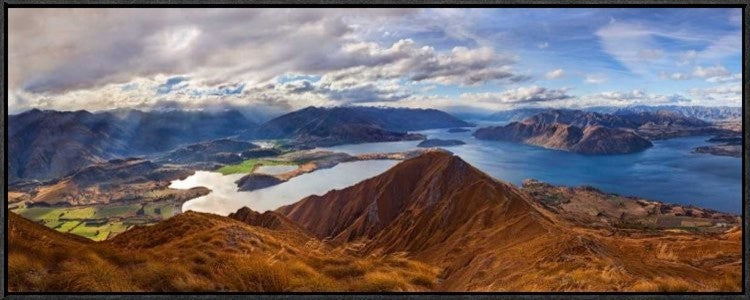 "RoyS Peak" Framed Canvas Giclee by Yan Zhang, 37x15"