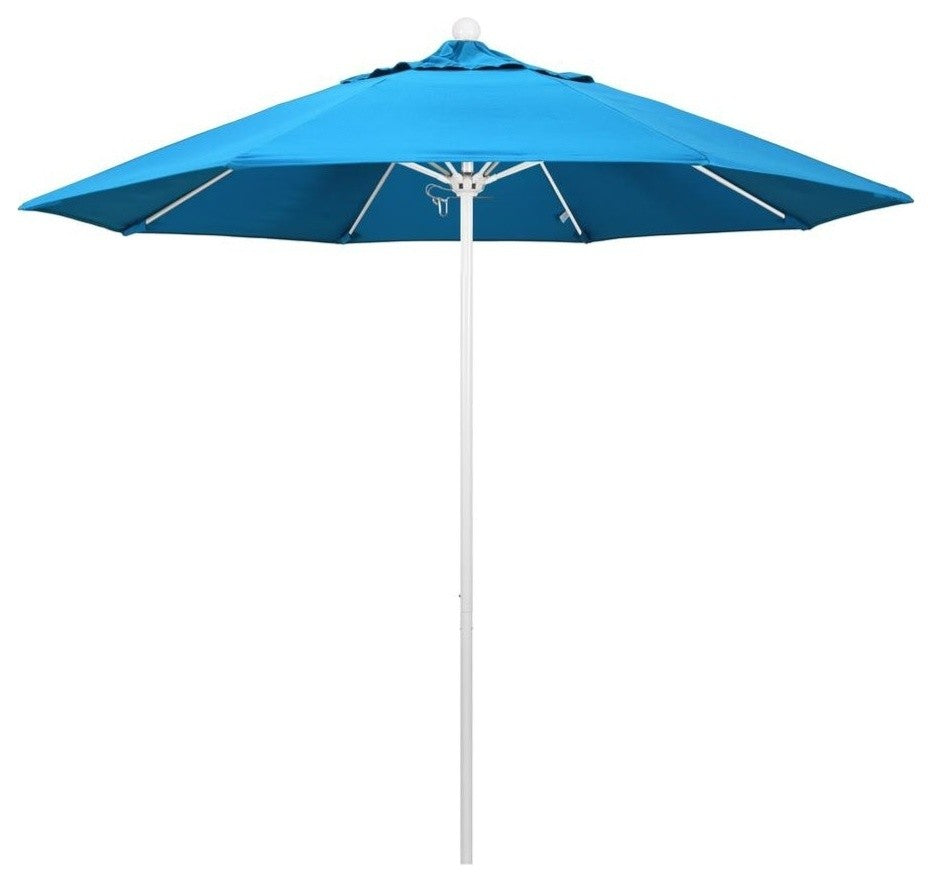 9' Venture Series Patio Umbrella With Sunbrella 2A Canvas Cyan Fabric
