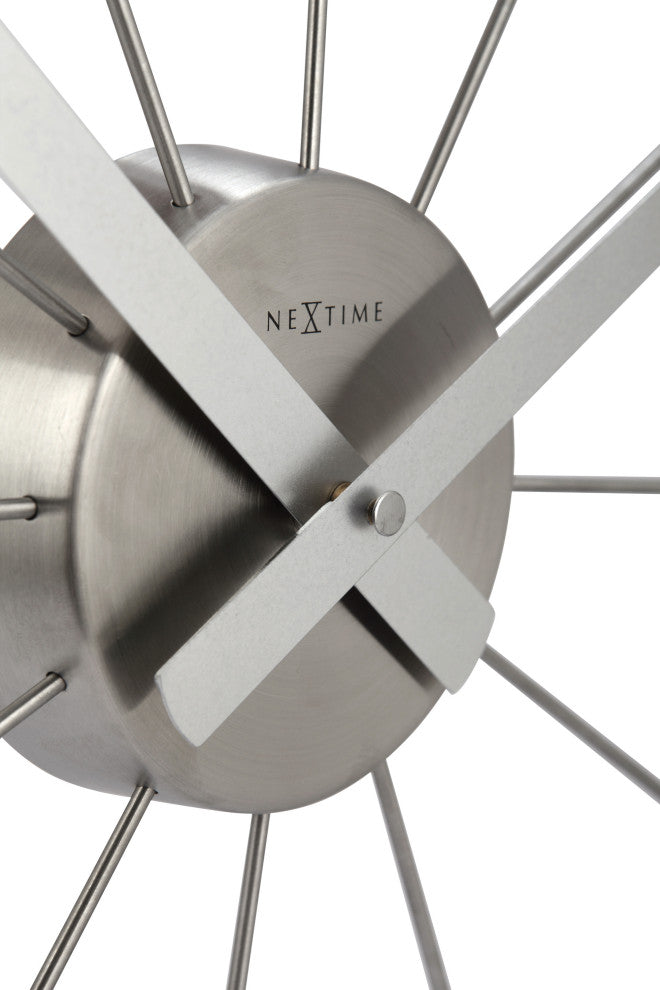 NeXtime Plug Inn Spoke Wall Clock, Silver